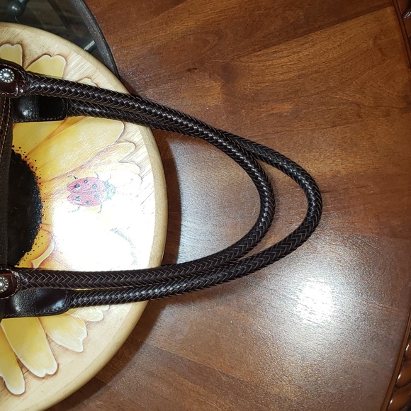 FF 💘🖤💘 BRIGHTON HOBO VINTAGE PEBBLED & CROC LEATHER SHOULDER PURSE BAG - Picture 10 of 14